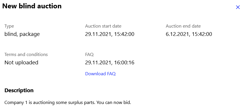 Auction overview