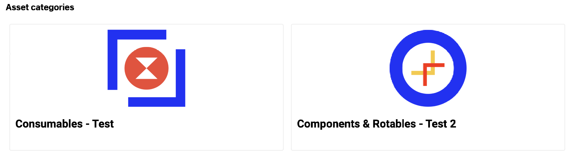 Asset categories of an asset manager project