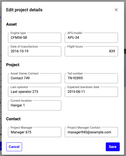 Editing project details