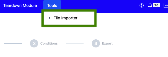 Top navigation — Tools › File Importer
